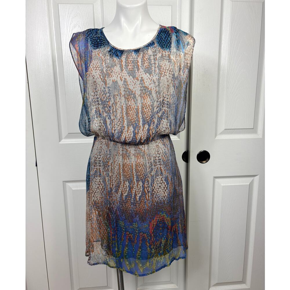 Charlie Jade Snake Print Dress 100% Silk Lined Size S